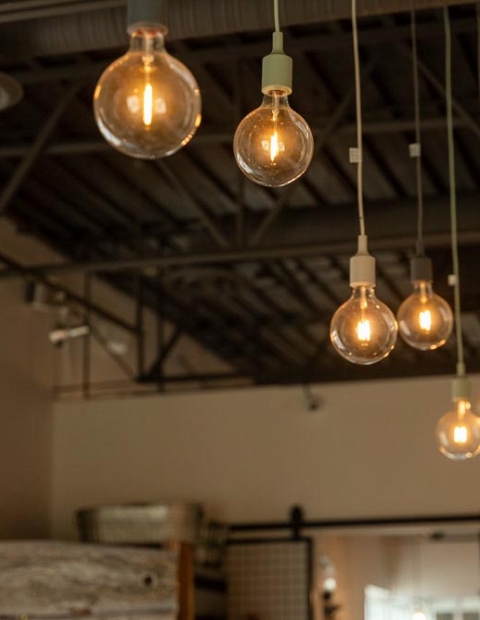 hanging lights at Odla