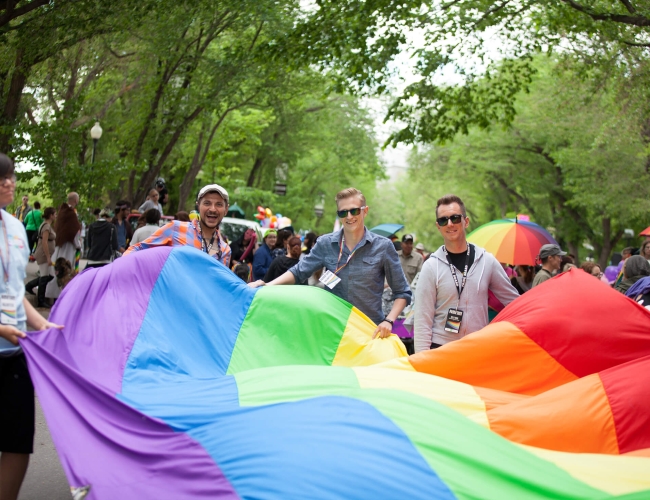 members of the queer community celebrating pride