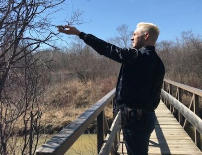 Beaver Creek Conservation Area – Daniel Feeds Birds At BCCA