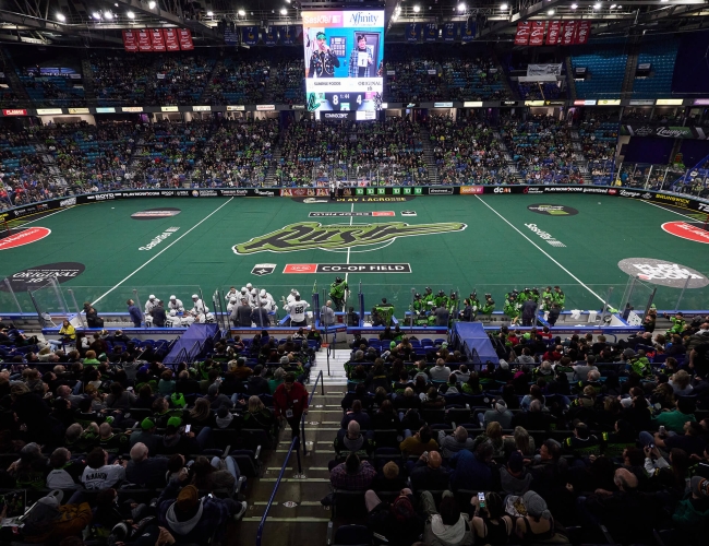 Indoor lacrosse area for the Saskatchewan Rush team 