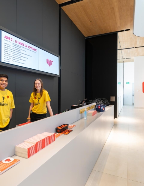 Front desk of conference centre Remai Modern